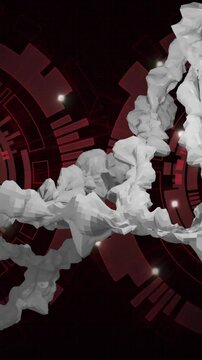 Animation of dna strand, digital data processing over scopes