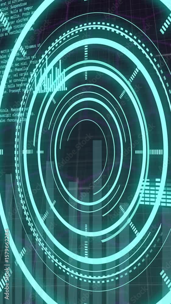 Poster animation of digital data processing over scope scanning