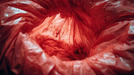 Nfectious waste must be disposed of in the trash bag and red, waste infections in hospitals, shows a lot of medical waste.infectious wastes in red bag.