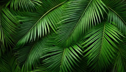 natural green palm tree leaves