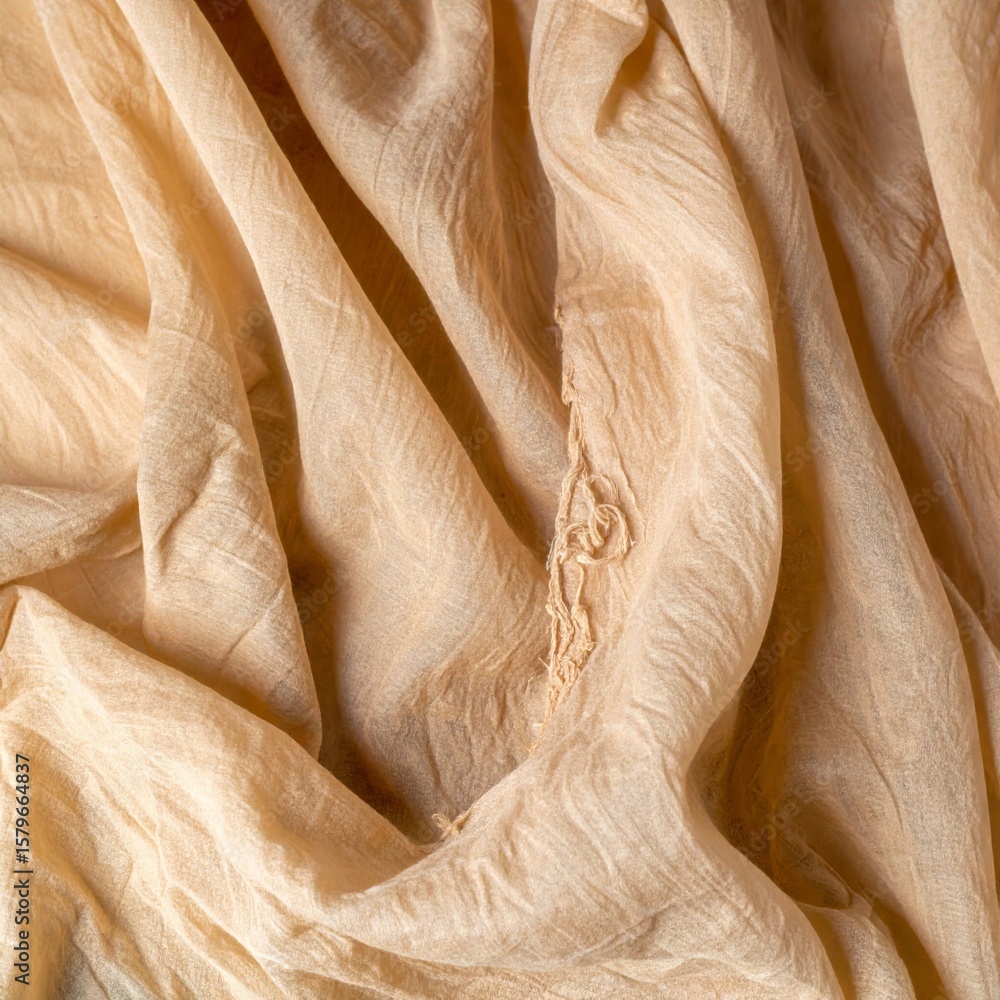 Poster abstract beige fabric texture with soft draping and elegant folds background