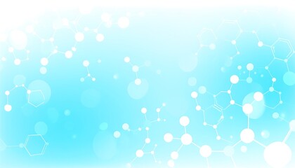 Light blue scientific background with molecules