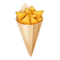 Golden Nachos in a Paper Cone