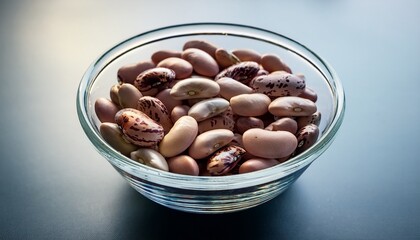 beans in a glass bowl