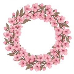 Pink Cherry Blossom Wreath Frame