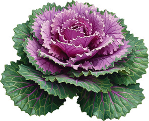 Obraz premium A Flowering Kale with oil painting