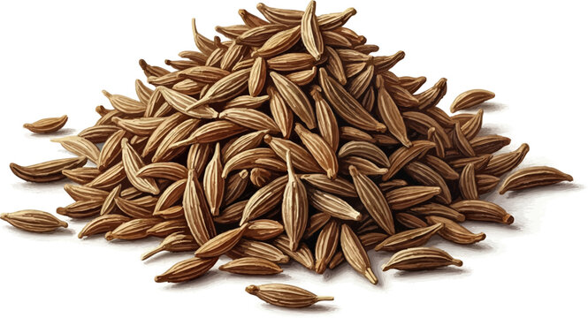 A Pile of Cumin Seeds with oil painting