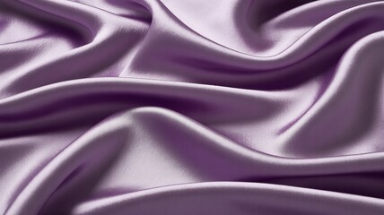 Fototapeta premium Elegant flowing lavender satin fabric with soft folds and subtle texture creating a luxurious background
