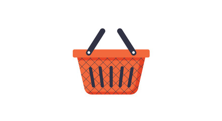 Fototapeta premium Black Shopping Basket Icons on White Background