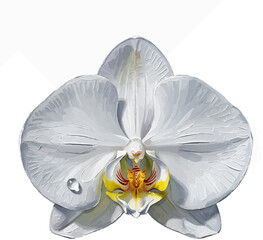 Orchid with Dewdrop with oil painting