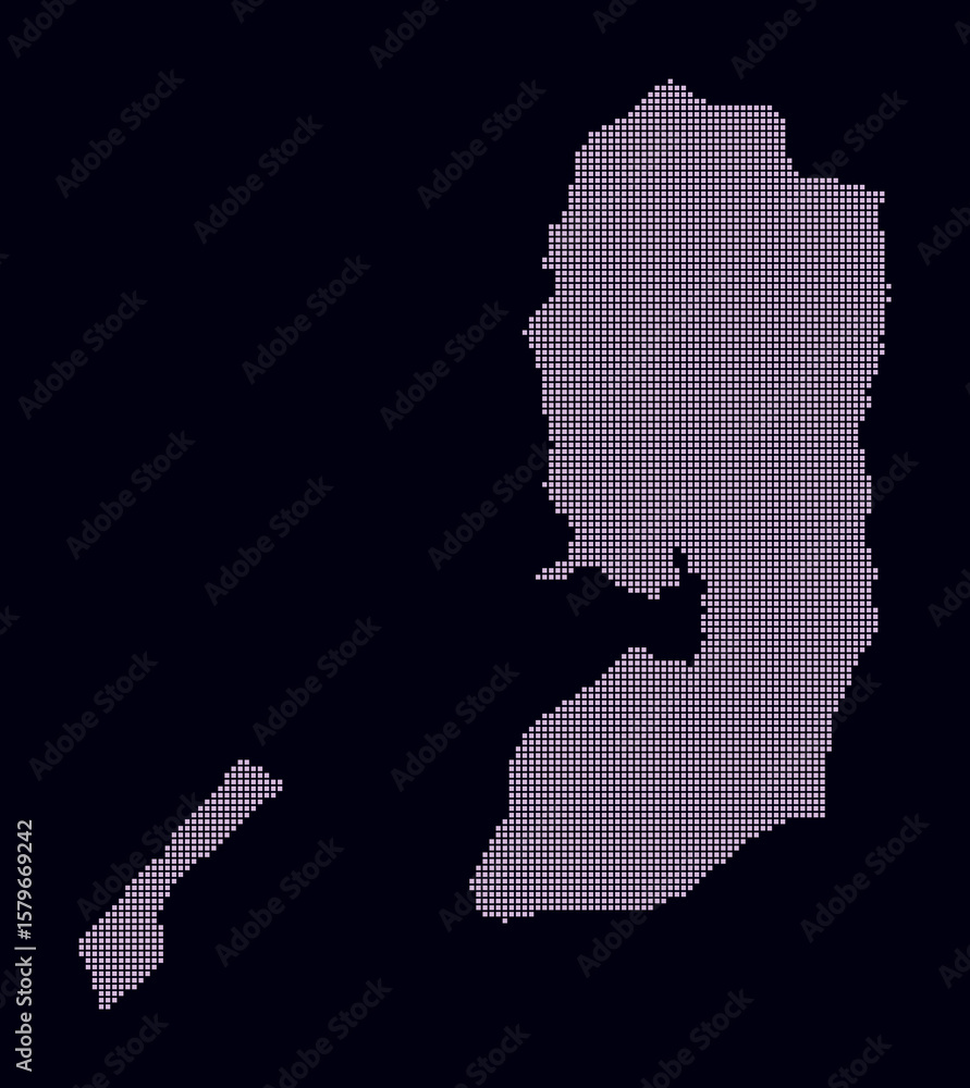 Aufkleber palestine dotted map. digital style map of the country on dark background. palestine shape with squa