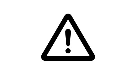 Black outline warning triangle with exclamation point graphic.