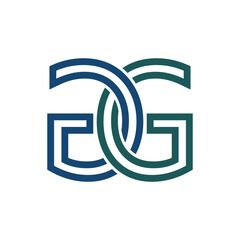 A creatively designed logo with interwoven blue and green geometric elements, symbolizing connection and modernity. Ideal for branding and business