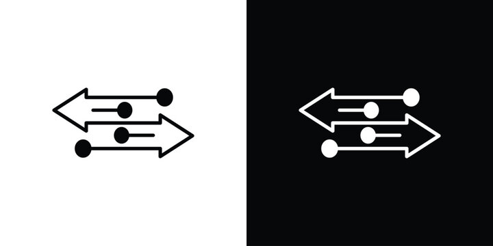 Transfer icon Flat Solid Style in black and white colors. Vector eps10.