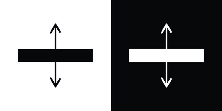 Thickness icon Flat Solid Style in black and white colors. Vector eps10.