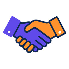 Business Handshake Flat Icon &ndash; Purple & Orange