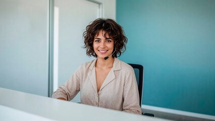 Simpatia no Atendimento: Secretária/Consultora/Atendente Sorrindo para a Câmera