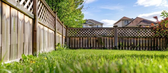 Wooden Fence Surrounding a Lush Green Lawn