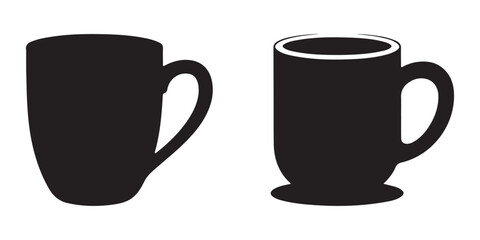 Coffee mug silhouette vector art