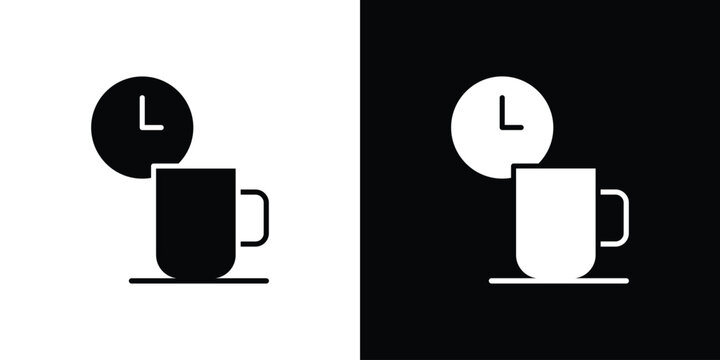 Break icon Flat Solid Style in black and white colors. Vector eps10.