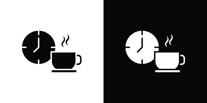 Break icon Flat Solid Style in black and white colors. Vector eps10.