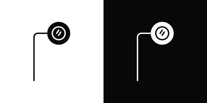 Ar monocle icon Flat Solid Style in black and white colors. Vector eps10.