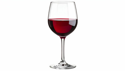 Glass of Red Wine on White Background