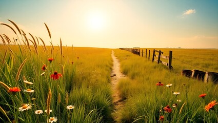 view of a vast field in the afternoon