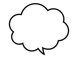 シンプルなもこもこ吹き出し_ベクターイラスト