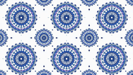 Circular Symmetry Motifs - A seamless pattern of radial, symmetrical circular designs.
