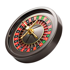 Casino roulette wheel isolated on white. Online casino gambling concept - 3d rendering