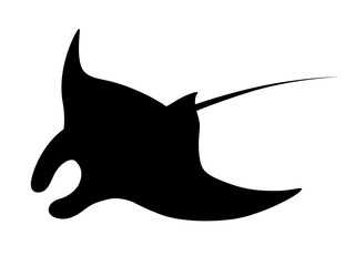 マンタのシルエット_ベクターイラスト