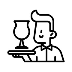 Waiter and drink icon
