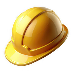 Fototapeta premium Yellow hard hat safety helmet isolated on transparent background