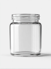 Clear glass jar with screw cap for food storage or other uses