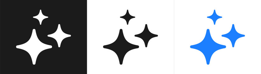 Generative AI logo icon magic sparkle stars symbol , Artificial intelligence sign. Vector ai generated icon blue logo