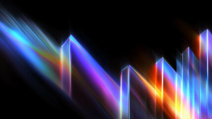 3d iridescent abstract bar graph