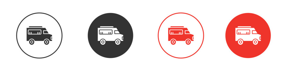 Food truck icon symbol. Simple, flat design for web or mobile app. Minimal Vector illustration logotype.
