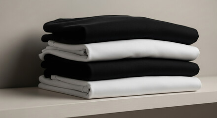 Minimal T-shirt mockup on model or flatlay scene, apparel clothing design template

