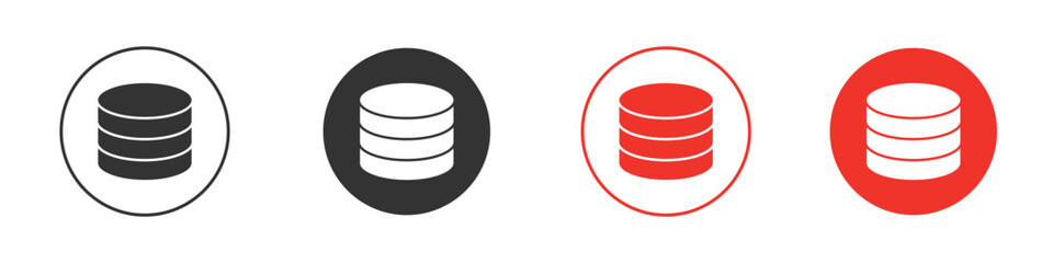 Cylinder database icon symbol. Simple, flat design for web or mobile app. Minimal Vector illustration logotype.