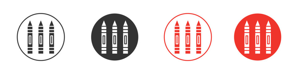 Crayon icon symbol. Simple, flat design for web or mobile app. Minimal Vector illustration logotype.