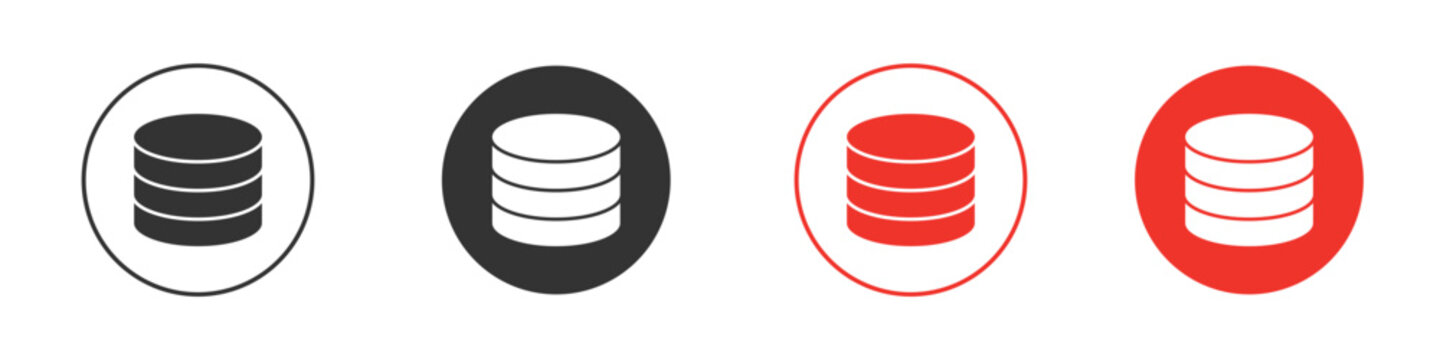 Cylinder database icon symbol. Simple, flat design for web or mobile app. Minimal Vector illustration logotype.