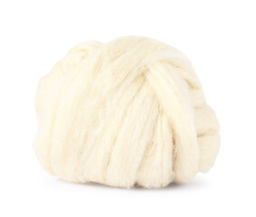 Soft wool for felting isolated on white