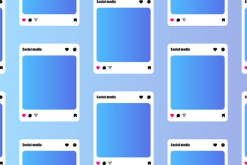 social media post mockup vector like, love, heart, icon symbol. social network carousel post template photos frame, feed web post mock up. mobile app interface template