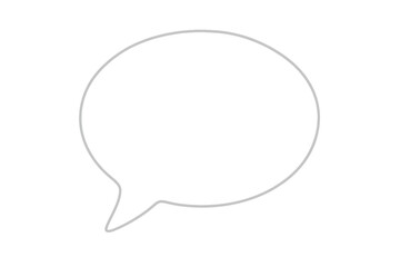 Simple white speech bubble with transparent background, perfect for adding messages and dialogue to designs