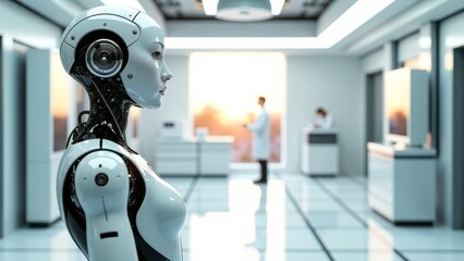 Obraz premium Medical robot in modern research facility