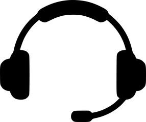 headset glyph vector flat icon
