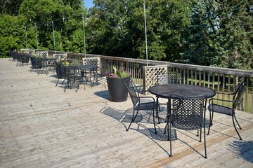 summer terrace with tables and chairs