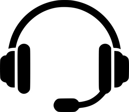 headset glyph vector flat icon
