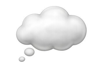 3d rendering of a white thought bubble with transparent background, ideal for expressing thoughts, ideas, or dreams